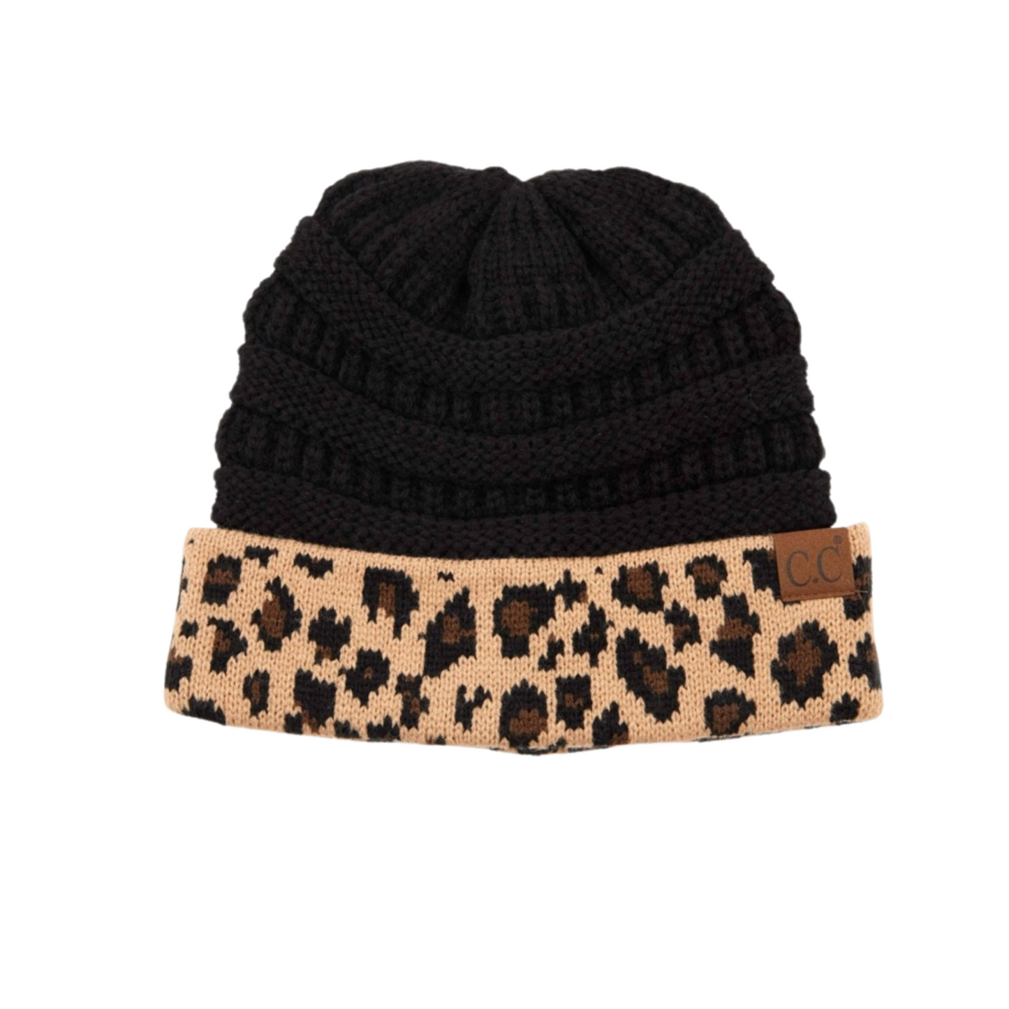 C.C Leopard Print Knit Beanie – Multiple Colors