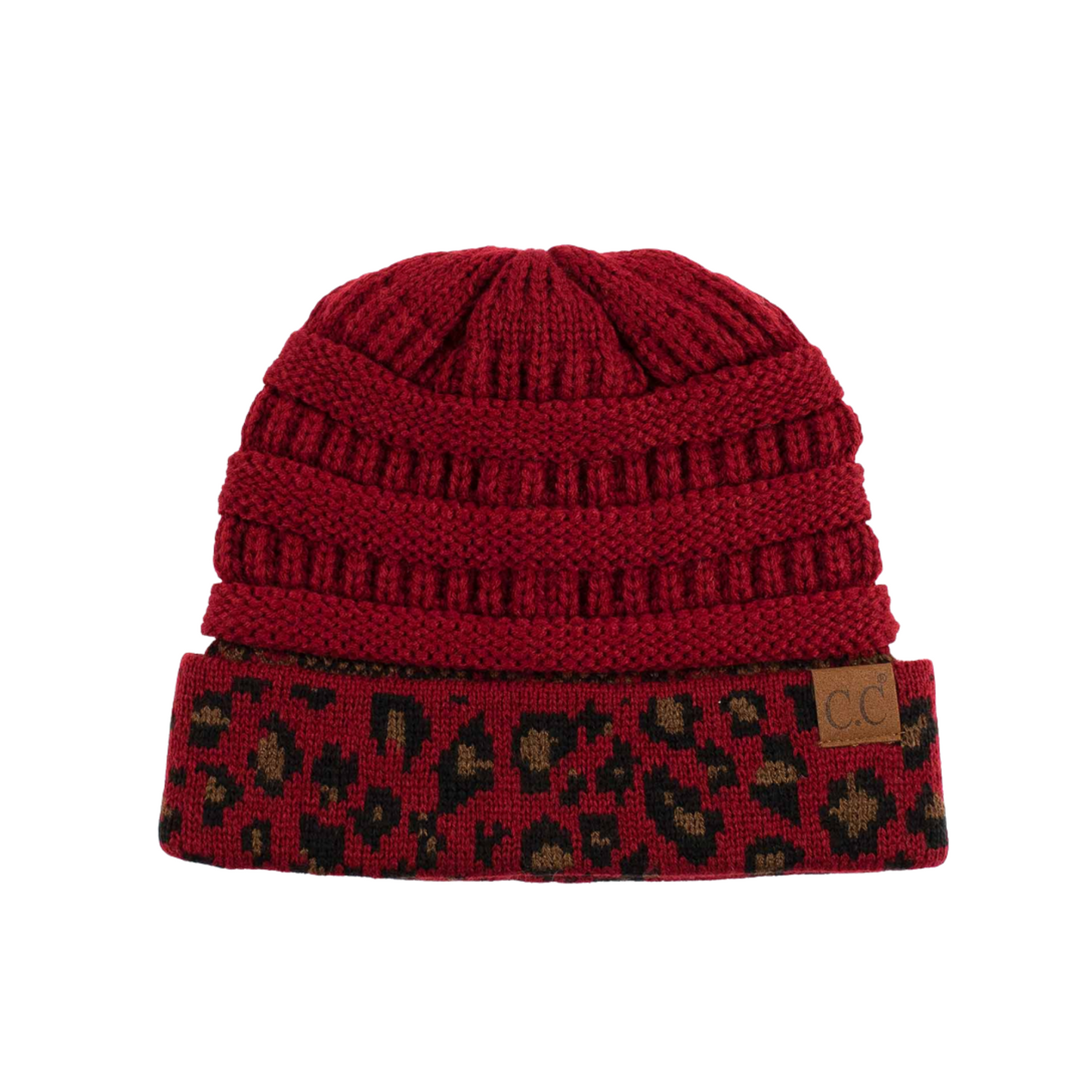 C.C Leopard Print Knit Beanie – Multiple Colors