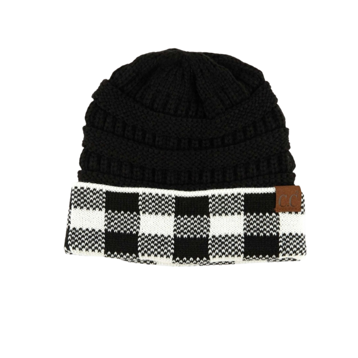 C.C Knit Beanie – Classic Buffalo Plaid & Solid Colors