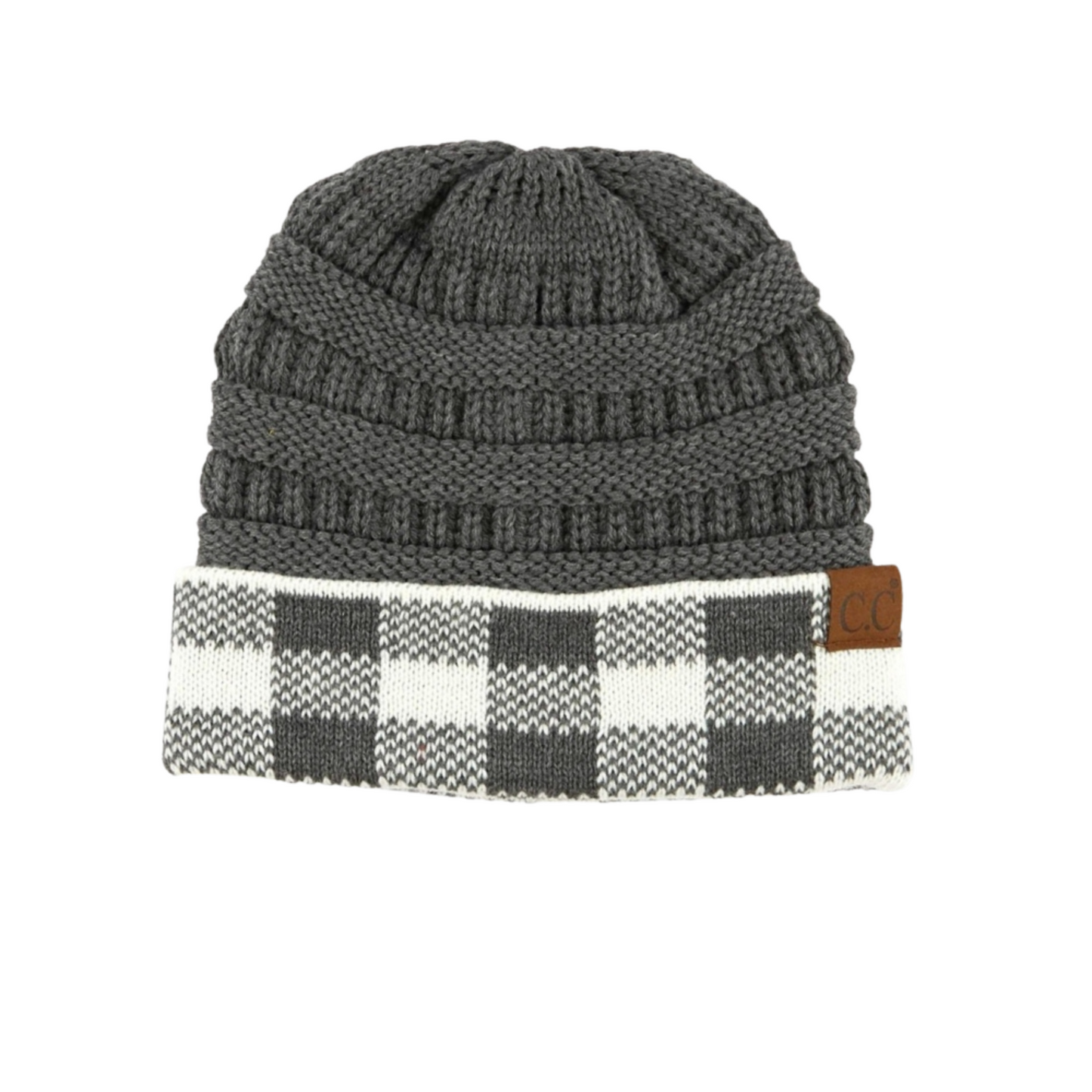 C.C Knit Beanie – Classic Buffalo Plaid & Solid Colors