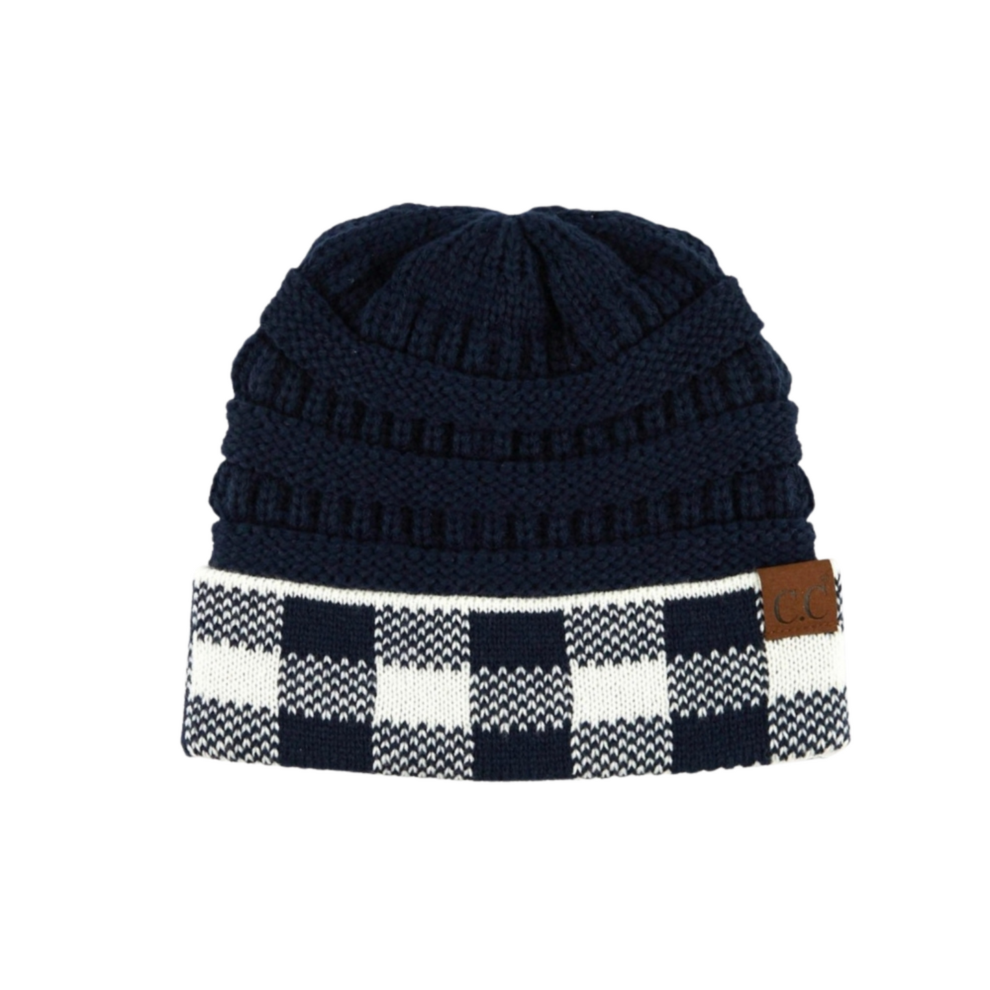 C.C Knit Beanie – Classic Buffalo Plaid & Solid Colors