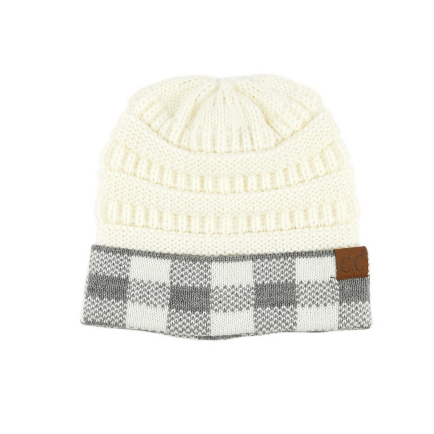 C.C Knit Beanie – Classic Buffalo Plaid & Solid Colors