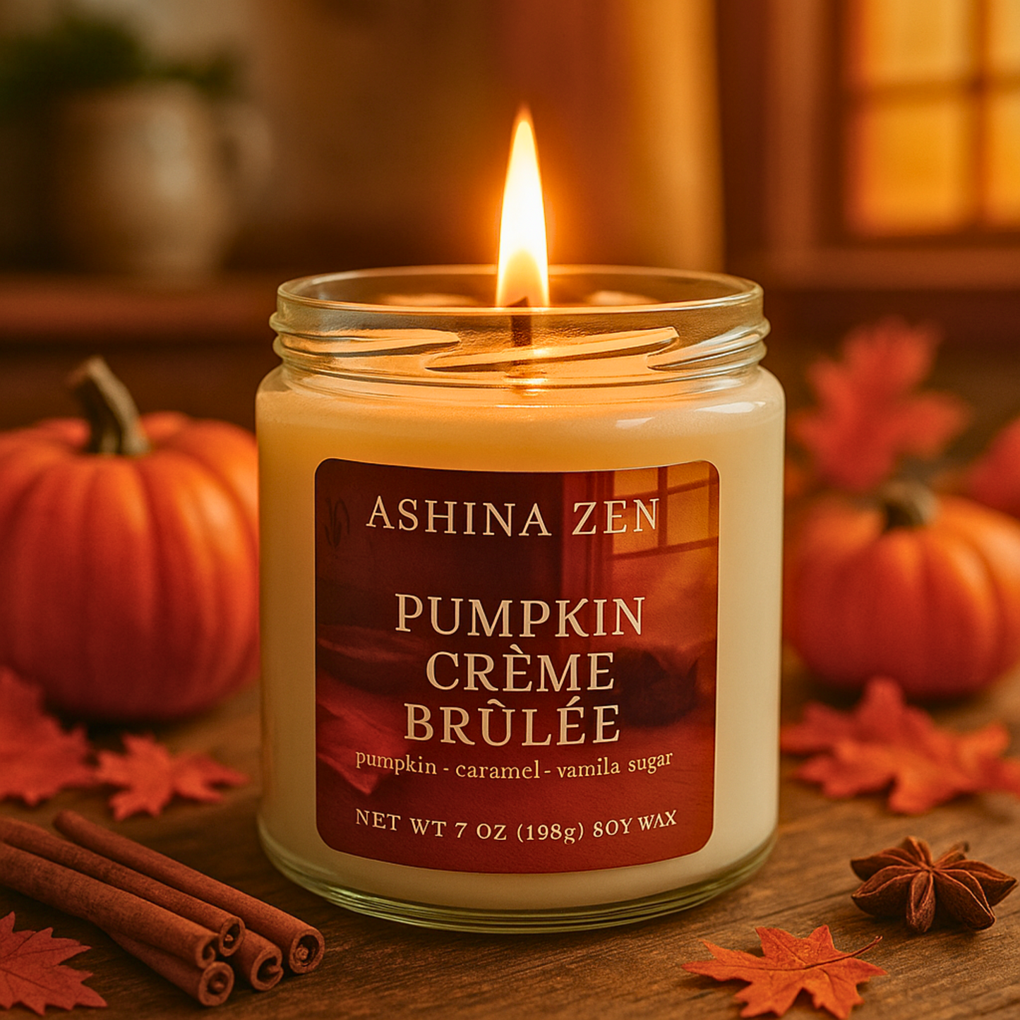 Pumpkin Crème Brûlée Soy Candle – 9oz