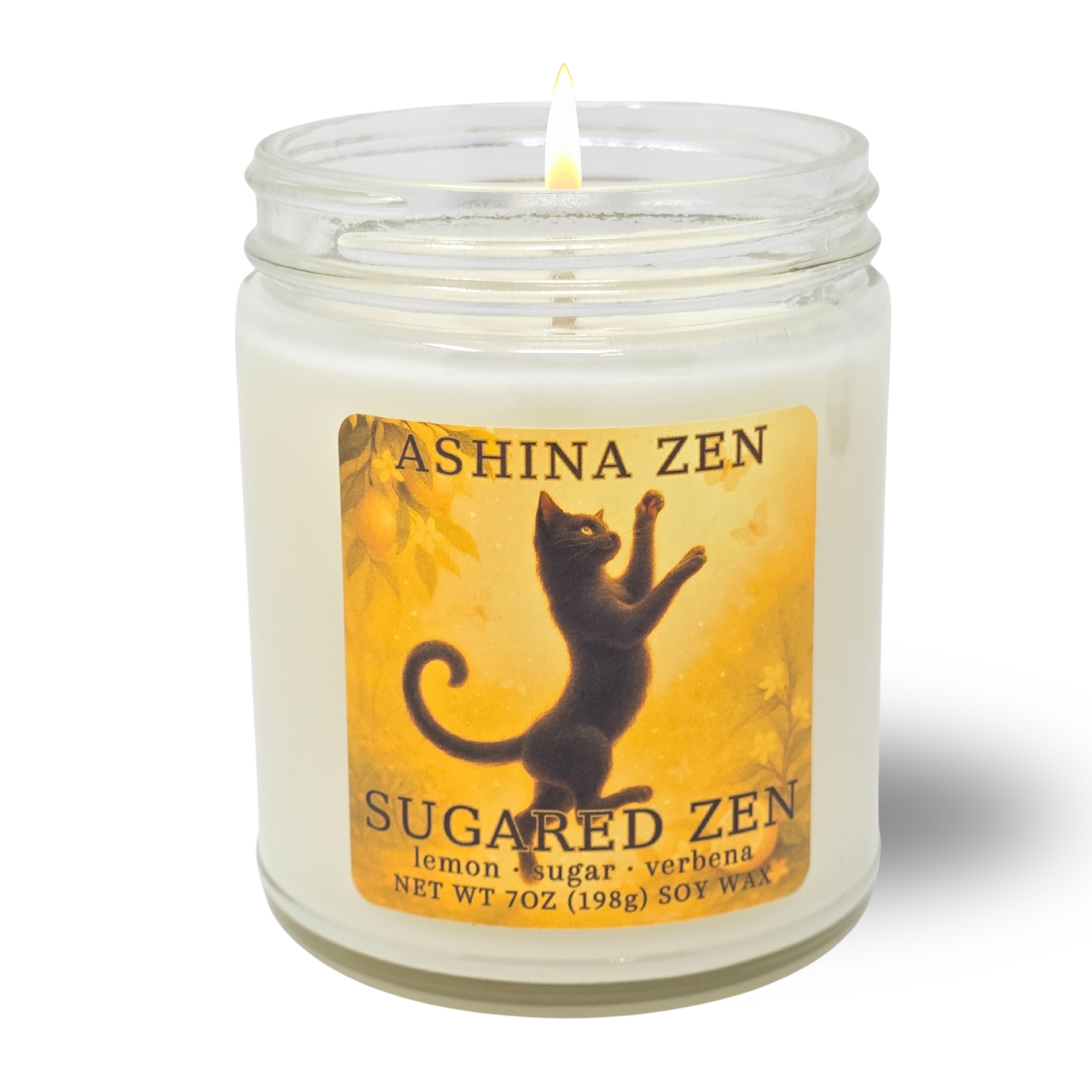 Sugared Zen Candle | Lemon, Sugar & Verbena | Ashina Zen